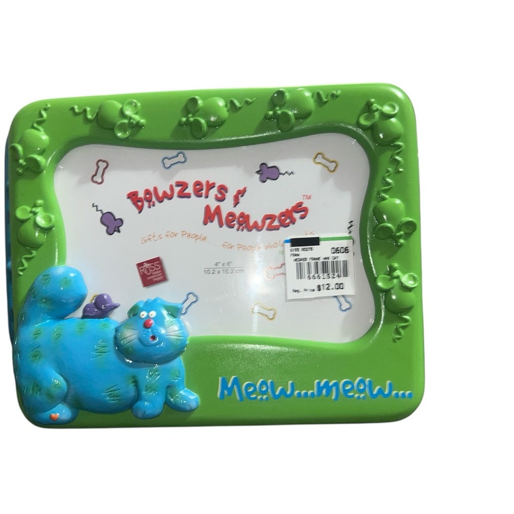 Russ Playful Green and Blue Cat Frame